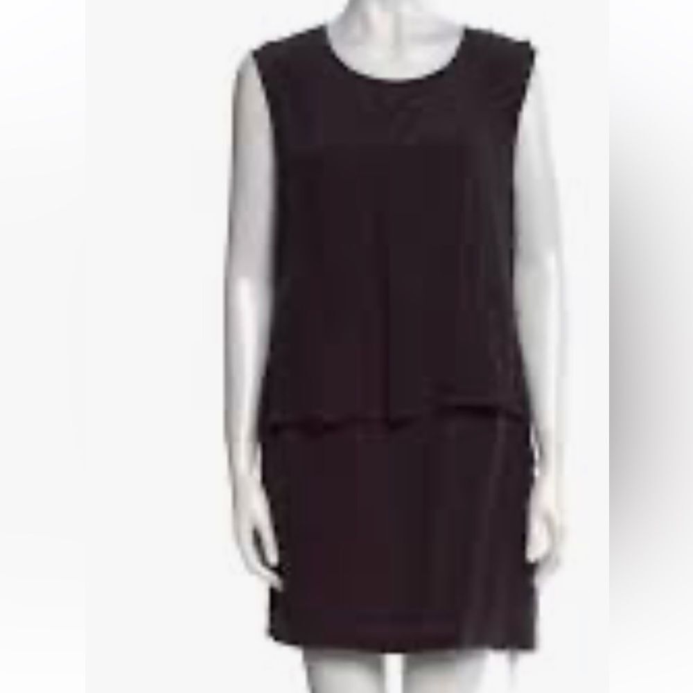 All Saints Black deep burgundy, silk blend Layered Mini Dress size M